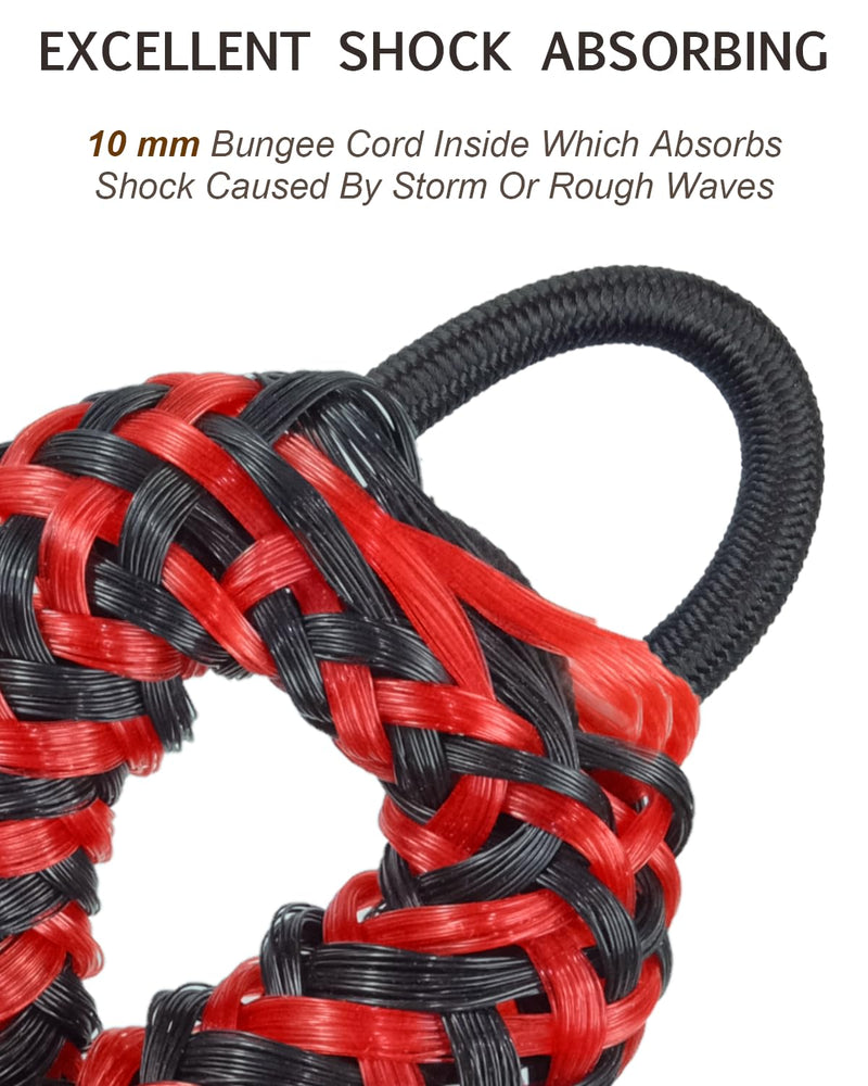 Bungee Boat Dock Line Mooring Rope Boat Accessories Docking Lines PWC Dockline for Boats Kayak, Jet Ski, Pontoon, Canoe, Power Boat WaveRunner, 4 Pack (Red&Black, 4-5.5) Red&Black - BeesActive Australia