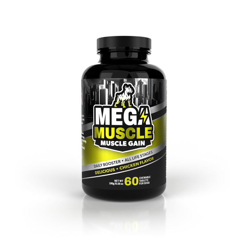 Dog Muscle & Joint Support Bundle – Mega Muscle Chewable Tablets + Scoop A Day Blue Mussel Powder | High Protein, Weight Gain, Mobility & Immune Booster | All Life Stages | Made in USA