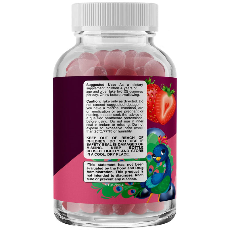 Phytoral Vegan Kids Focus Gummies - Potent Chewable Brain Support for Children - Enhances Concentration & Memory - Calming Supplements & Focus Gummies for Kids - Non-GMO & Gluten-Free - 120 Count 120 Count (Pack of 1)