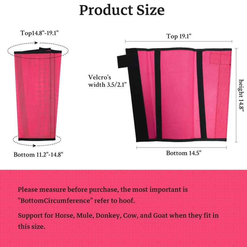 Mesh Horse Fly Boots Set of 4 Loose Fitting Breathable Leggings for Horses, Adjustable Anti-Stomping Leg Wraps, Stay-Up No-Slip Design for All 4 Legs, Pink