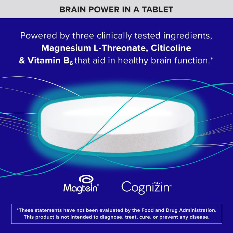 Qunol Brain Health Memory Plus w/Magtein, Cognizin & Vitamin B6, 90ct | Combines Two Clinically Tested, High Absorption Ingredients to Improve Memory, Focus, Attention, Productivity 90 Count (Pack of 1)