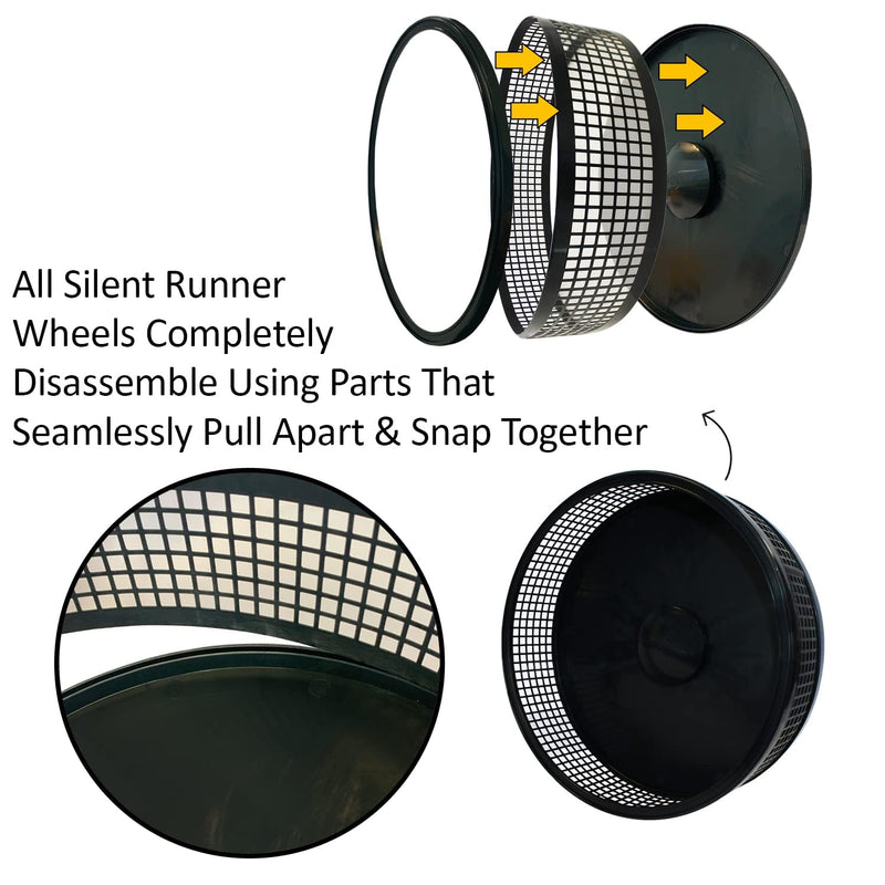 Silent Runner Pro | Sugar Glider Exercise Wheel (Black with Attachment) Black with Attachment - BeesActive Australia
