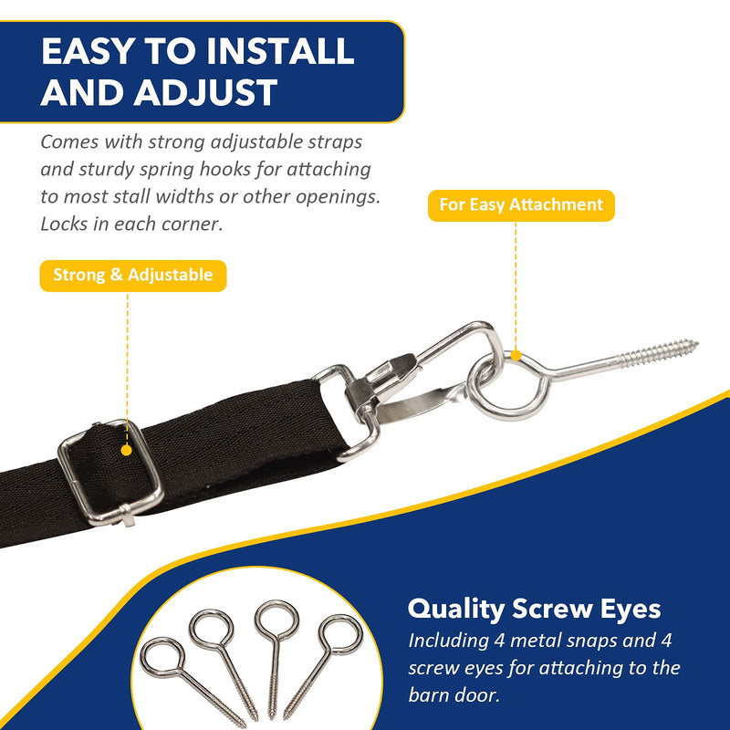 Harrison Howard Horses Stall Guard with Adjustable Straps and Sturdy Spring Hooks Included Aisle Guard for Horses-Longing Stars Longing Star - BeesActive Australia