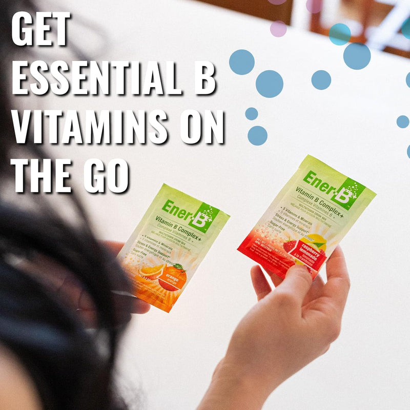 Ener-B+ Sugar Free Multivitamin Drink Mix, Vitamin B - Orange, 30 Count | Instant Vitamin Packets, Electrolyte Powder Sticks, Hydration Booster, Supplement Liquid for Men and Women 5.75 Ounce (Pack of 1)