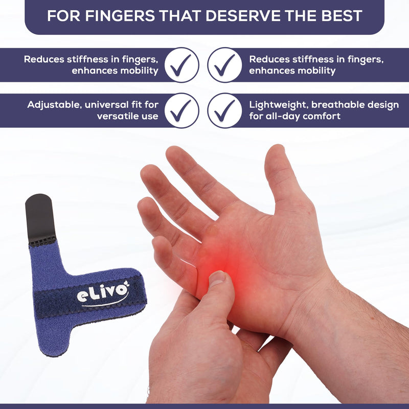 MedVance Elivo Finger Splint, Trigger Finger Support Brace for Thumb, Index, Middle, Ring, and Pinky Finger, One Size Fits All - 3 Pack Single Strap
