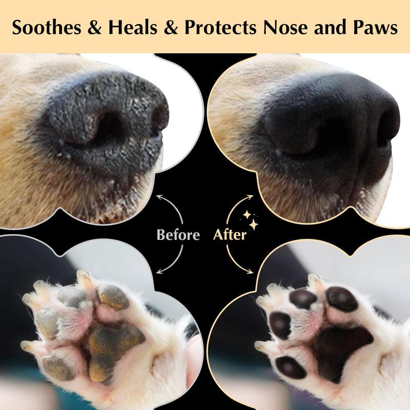 All-Natural Lick Safe Dog Paw Balm for Dogs & Cats | 2 Pack Dog Paw Pad Balm Paw Protector, Moisturizer & Soother for Dry Cracked Paws & Noses | Snout Soother for Dogs (1.23oz*2) - PawsPlanet Australia