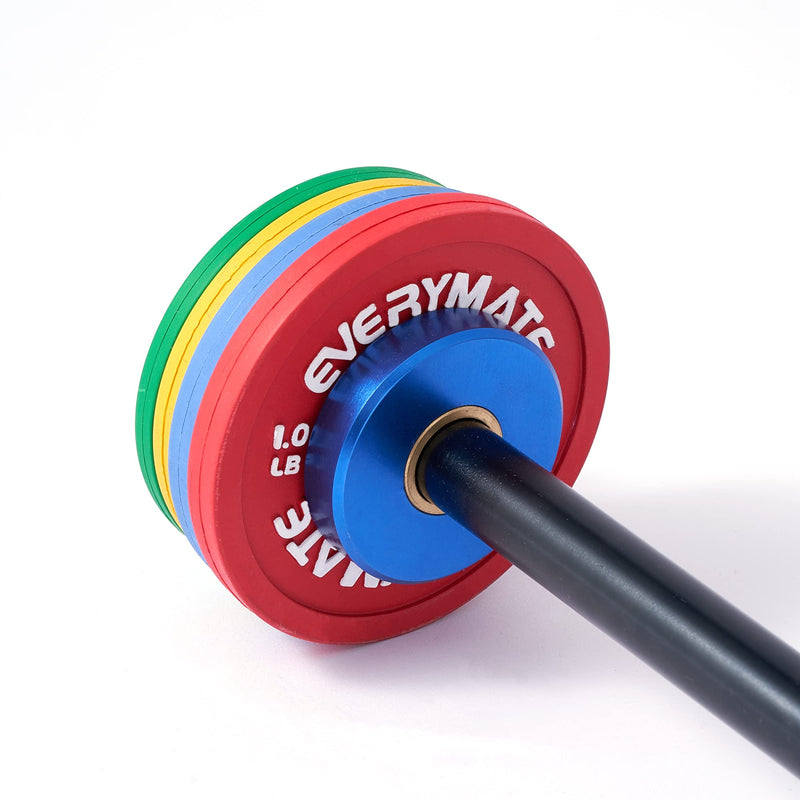 EVERYMATE Rubber Fractional Weight Plates Set of 8 Micro Weight Plate Pair of 0.25LB 0.5LB 0.75LB 1 LB for Olympic Barbells for Strength Training Micro Plates Weight Plate Fractional Plates Set of 8