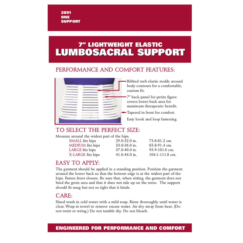 OTC Lumbosacral Support, 7-inch Lower Back, Lightweight Compression, Elastic, White, Medium - BeesActive Australia