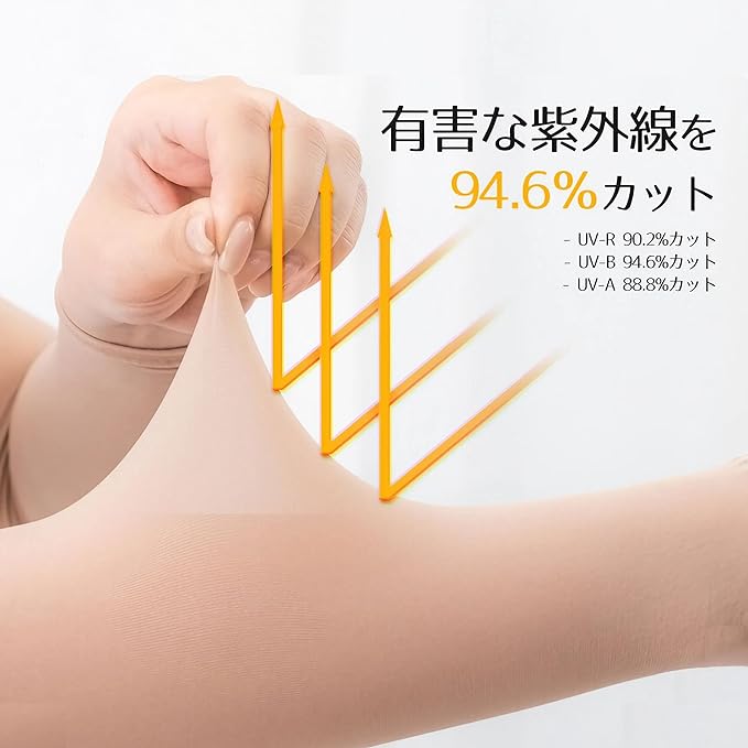 Nutriadvisor Tarot UV Protection, Skin Color, Arm Stockings, UV Protection, Golf Arm Cover, Skin Color, Back of Hand, Cool, Hand Cover, For Women - BeesActive Australia