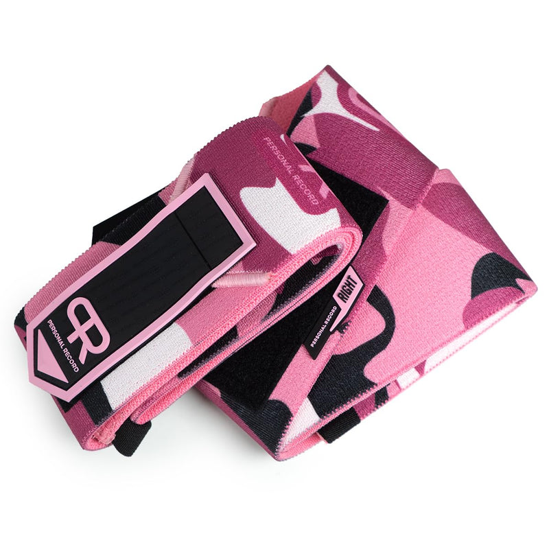 Elbow Wraps for Weightlifting - Heavy Duty Construction, 25% More Elasticity, Reinforced Stitching, Extra Wide Fastener, Easy to Adjust, (Digital Pink) Digital Pink