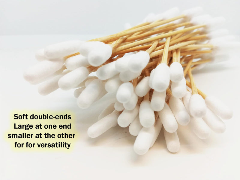 Extra Large 15cm Pet Dog Cotton Bud Ear Cleaner Long Bamboo Cotton Buds For Cleaning Animals Ears (100 Pack Double End Ear Buds) Double End 100 Pack