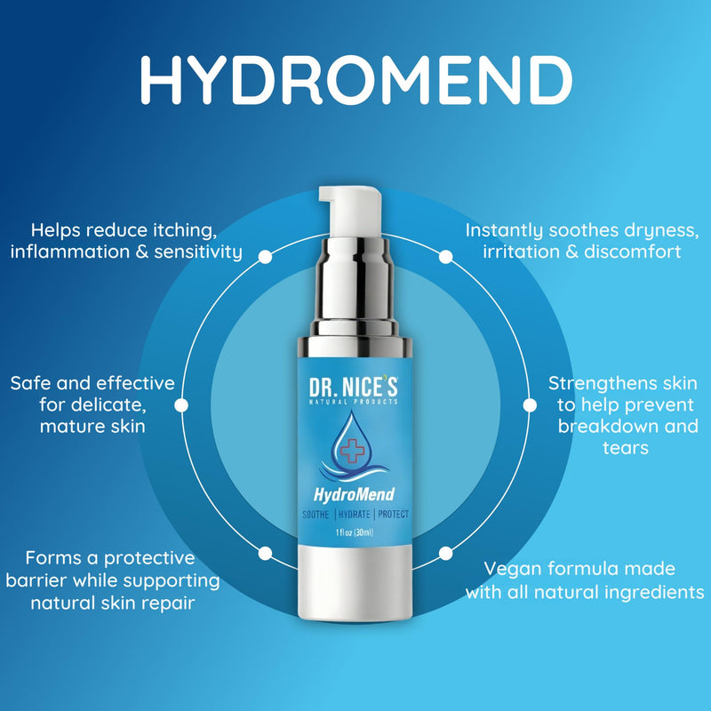 DR. NICE'S HydroMend for Seniors | for Chronic Wounds, Thin, Fragile or Dry Skin, Minor Cuts, Bumps and Bruises, Scrapes, Wounds, Chafe, Burns | Topical First-aid Hydrogel (30 ML) - BeesActive Australia