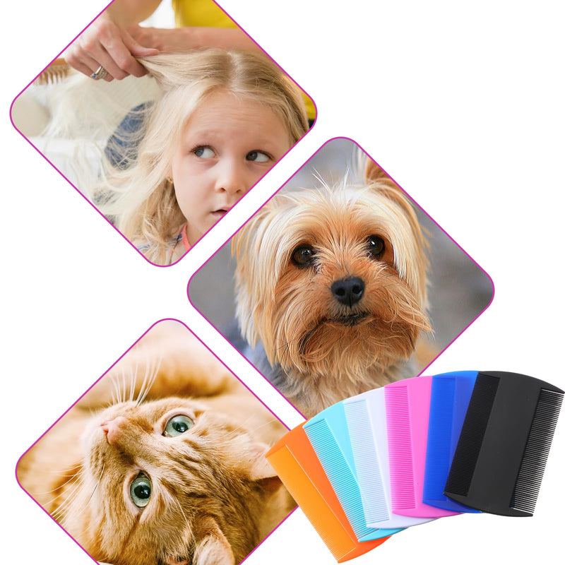 14 Pack Flea Comb, Double Sided Fine Tooth Comb, Plastic Dog Flea Comb, Cute Cat Flea Comb, Multi-color Lice Combs Pet Comb for Cat Dog to Keep Skin Healthy And Hair Soft - BeesActive Australia