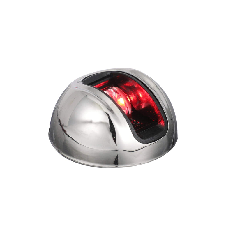 attwood NV3012SSR-7 LightArmor 2-Mile Vertical Surface Mount Navigation Light, Red LED Lighting, Round Stainless Housing One size