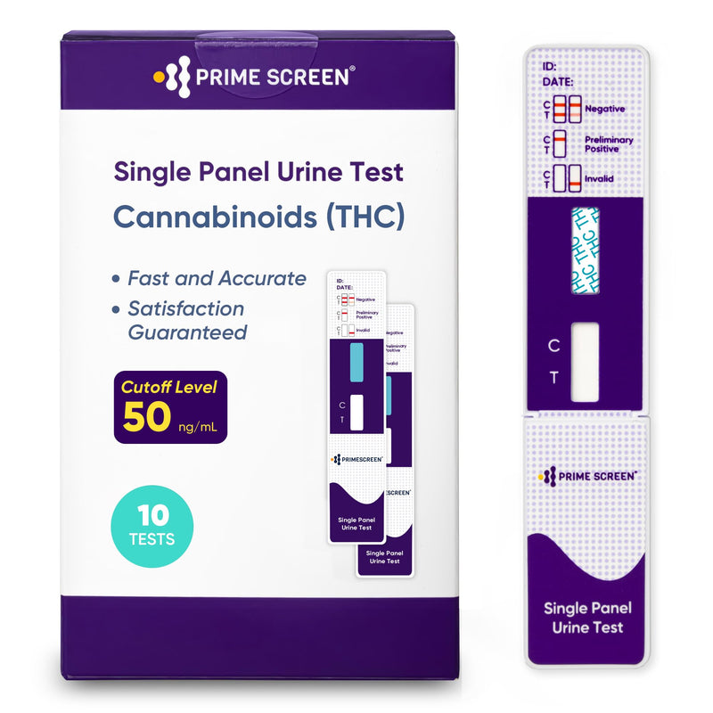[10 Pack] Prime Screen THC Marijuana Drug Test Kit - Medically Approved Urine Drug Screening Test - Detects Any Form of THC Cannabis - WDTH-114 10 - BeesActive Australia