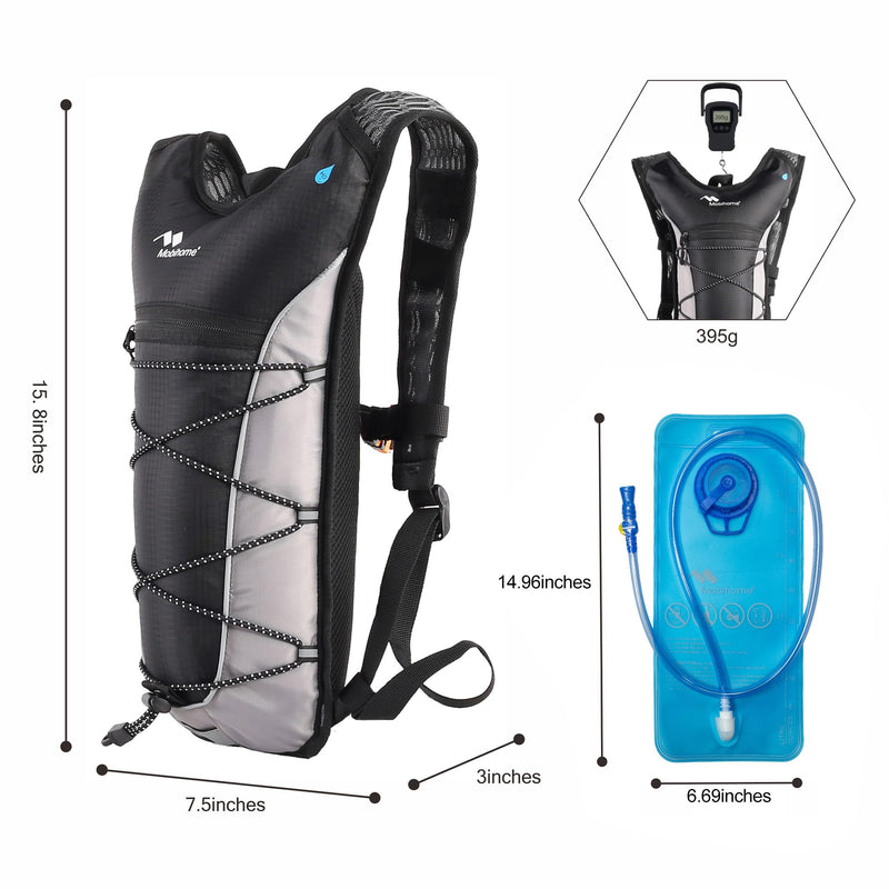 Hydration Backpack & 2L Leak Proof Water Hydration Bladder,Lightweight Running Backpack & Hydration Pack, Running, Hiking, Cycling, Climbing,Skiing for Men Women & Kids, Airflow Camel Pack Black-001