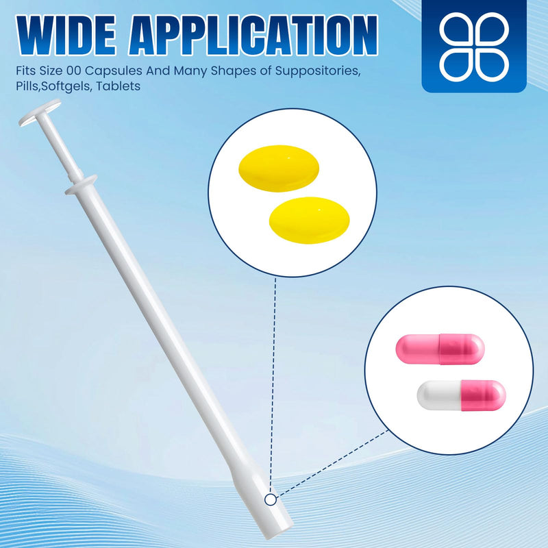 TENKAIWICK 30 Pack Disposable Vaginal Suppository Applicator for Women, Vaginal Applicator fits Size 0/00 Cap-Sules and Most Pills, Tablet Suppositories, Individually Wrapped 30P