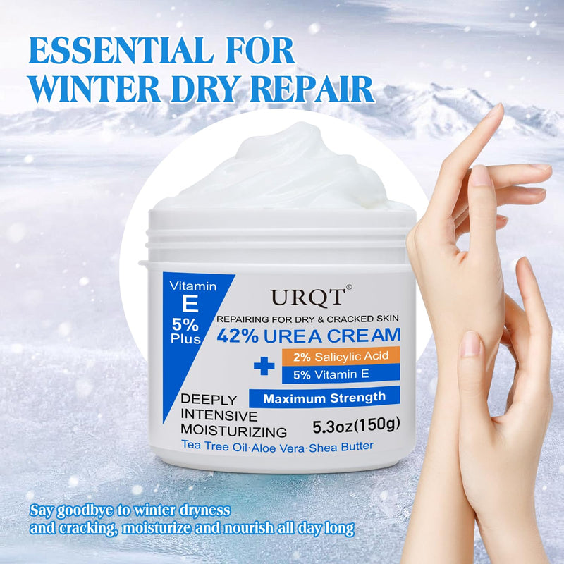 42% Urea Cream for Dry & Cracked Skin - Foot & Hand Cream with 2% Salicylic Acid, 5% Vitamin E, Tea Tree Oil, Aloe Vera, Shea Butter - Moisturizer & Skin Repair Cream for Feet Maximum Strength - BeesActive Australia