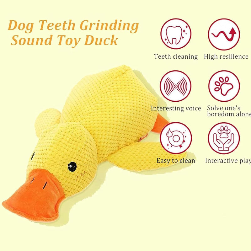Quack-Quack Duck Dog Toy, 2025 New Dog Emotional Support Duck Durable The Mellow Dog Calming Duck Dog Toy, Yellow Stuffed Duck Dog Chew Toys for Dogs Indoor Puppy (Yellow) - BeesActive Australia