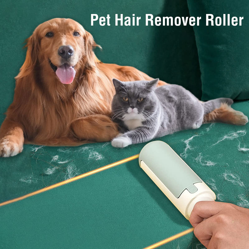 Pack of 2 Lint Roller Pet Hair Reusable Pet Hair Remover Brush for Cat Hair and Dog Hair Easy to Clean Pet Fur Remover Brushes for Clothes, Carpet & Sofa Red/Green - BeesActive Australia