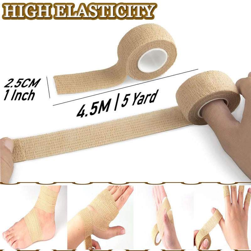 ANAMPION Self-adhesive bandage, 12 rolls, 2.5 cm x 4.5 m, plaster roll, bandage material, elastic bandage, fixing bandage, adhesive bandage, self-adhesive for sports, wrist vet wrap (colour). - BeesActive Australia
