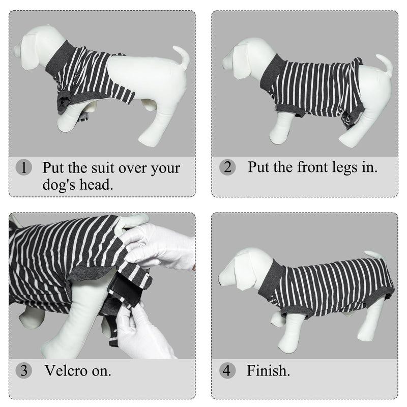 Cyponpy dog bodysuit with Velcro fastener surgery body for dogs after surgery castration bitch male dogs surgery body pet shirt dog leak protection dog body operation wound protection suit for small medium and large dogs XL gray - BeesActive Australia