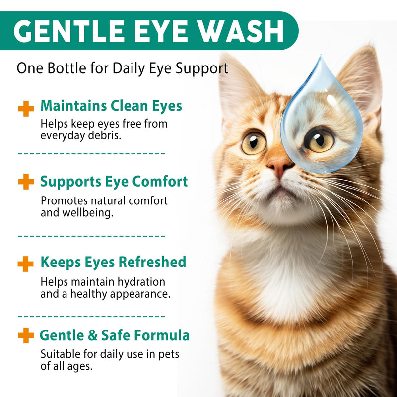 Pet Eye Drops -Dog Eye Drops Relief for Dog & Cat Itching, Irritation, Pink Eye & Allergies - 100ml Safe & Gentle Formula for Dogs and Cats