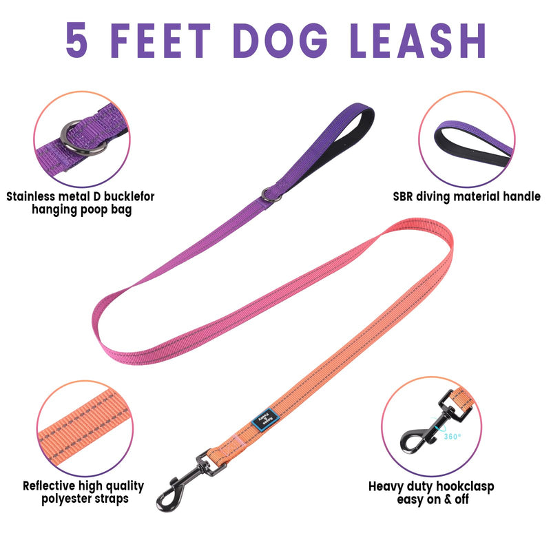 Roses&Poetry Dog Harness with Leash, No Pull Adjustable Harness Leash, Reflective Dog Halter Harnesses Comfort Padded Handle, Pet Walking Harness for Medium Dogs（Mistyrose-M） Mistyrose - BeesActive Australia