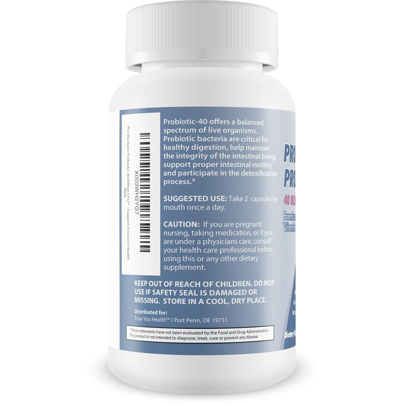 Pro Bio Sync Probiotic 40 Billion CFU - Intestinal Cleansing Premium Probiotic Supplement with Immune Support - Help Improve Gut Microbiome - Natural Defensa Probiotic 40 Billion With Prebiotic