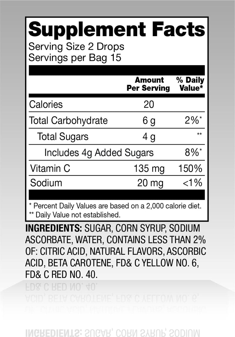 Amazon Basic Care Vitamin C Supplement Drops, Lemon, Orange & Grapefruit, 140 count (Previously SoundHealth) 140 Count (Pack of 1)
