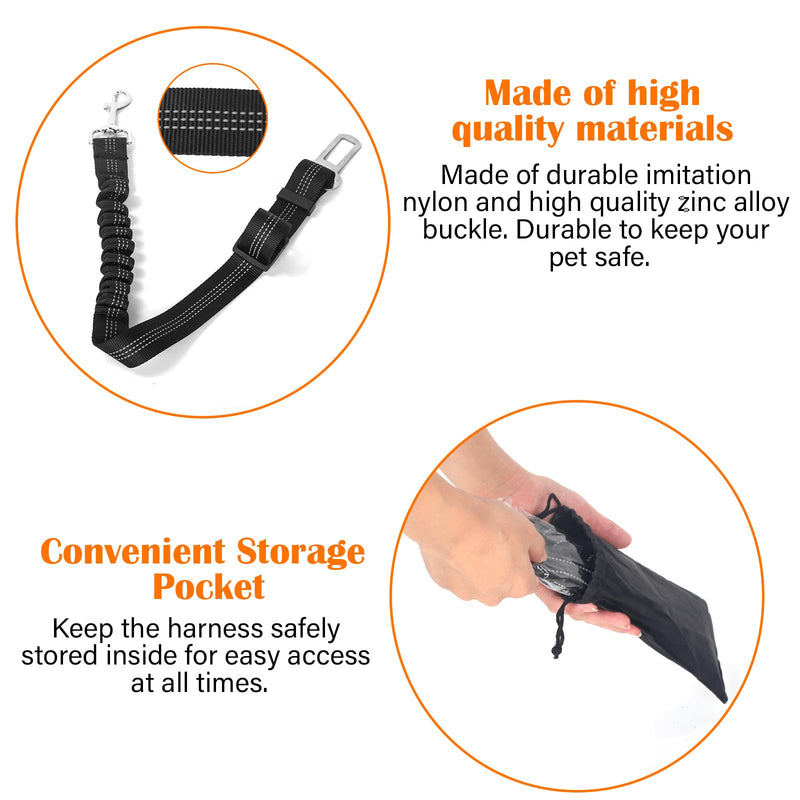 DATEFUN Dog Seat Belt Car Adjustable - Pack of 2 Seat Belt Dogs with Cushioning and Storage Bag for All Dog Breeds & Car Types (50-88 cm) - BeesActive Australia