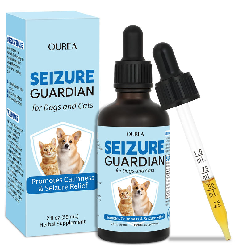 Seizure Guardian for Dogs and Cats, Nervous System Supplements Helps Manage Seizure Symptoms and Eases Anxiety and Stress, Natural Herbal Formula Calms the Nervous System (2 FL OZ)