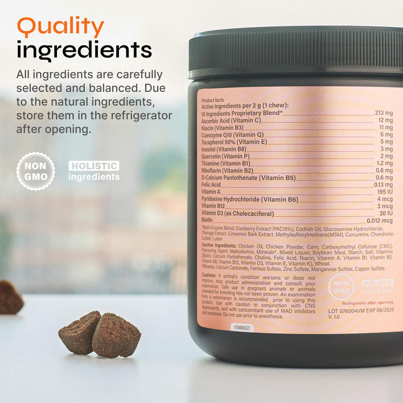 Dog Vitamins 15 in 1 - Dog Multivitamin Chews - Joint Supplement for Dogs - Dog Vitamins & Supplements for Hip & Joint, Immune System, Coat & Mobility - Itchy Skin Relief - Glucosamine Chondroitin 130 count - PawsPlanet Australia