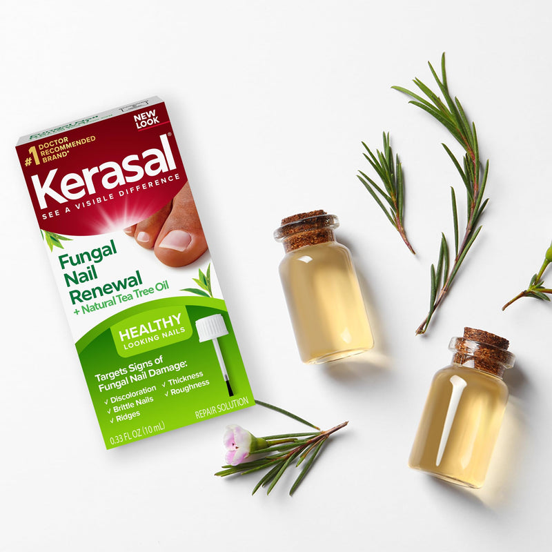 Kerasal Renewal Nail Repair Solution with Tea Tree Oil for Discolored and Damaged Nails, 0.33 Oz (Pack of 1) - BeesActive Australia