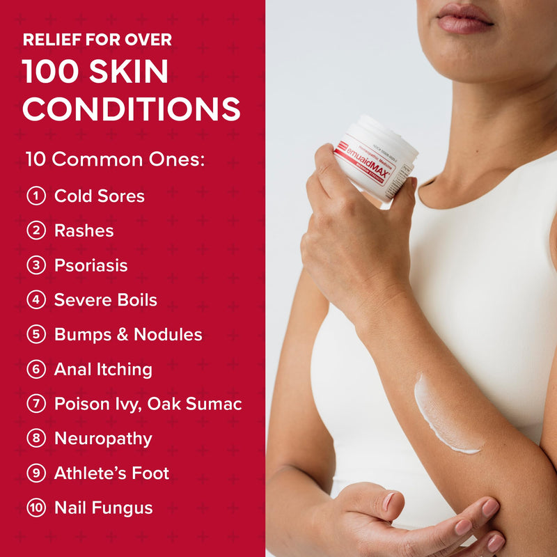 emuaid EMUAIDMAX Ointment for Itchy Skin, Maximum Strength Treatment for Athlete's Foot, Psoriasis, Jock Itch, Rash, Eczema, Cold Sores, Blisters, and Yeast Infection, 0.5oz 0.5 Ounce - BeesActive Australia