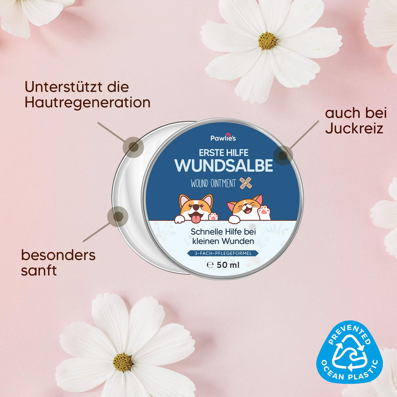 Pawlie's Wound Ointment for Dogs & Cats (50ml) - Ointment for dogs with natural ingredients - Wound ointment for cats - Anal gland ointment for dogs - Silver spray alternative - BeesActive Australia