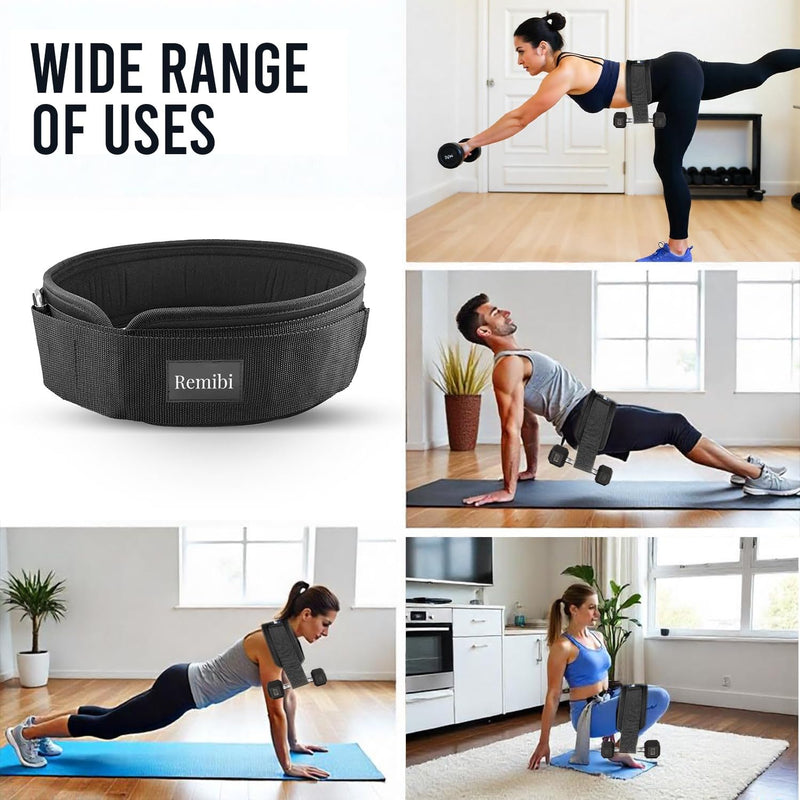Hip Thrust Belt for Dumbbells – Adjustable, Slip-Resistant Glute Belt with Padded Support – Secure Fit for Hip Thrusts, Glute Bridges, and Leg Workouts