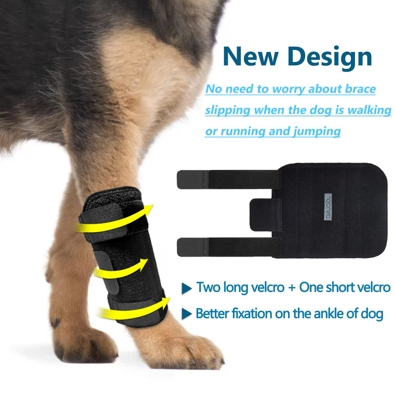 Dog Front Leg Brace, Pair of Dog Leg Brace with Metal Strips, Canine Front Leg Hock Wrap Sleeve for Carpal Support, Protects Wounds Brace Heals and Prevents Injuries and Sprains (S/M) S/M (1 Pair)