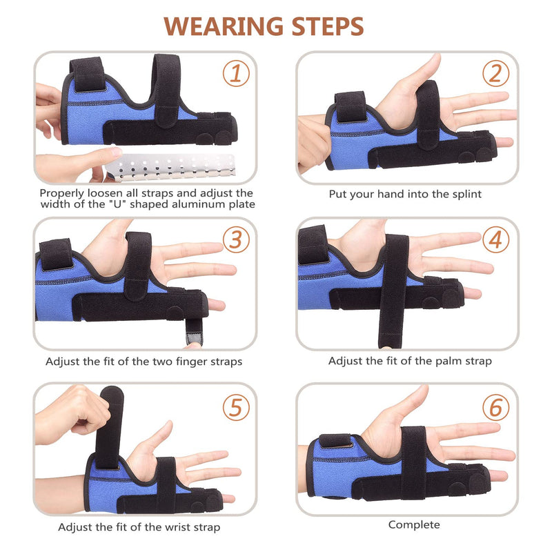 Pinky & Ring Finger Splint for Straightening, Metacarpal Splint, Boxer Fracture Finger Brace, Hand Brace with Finger Support for Dislocated, Broken Joint and Mallet Finger, Fits for Men and Women Normal L/XL
