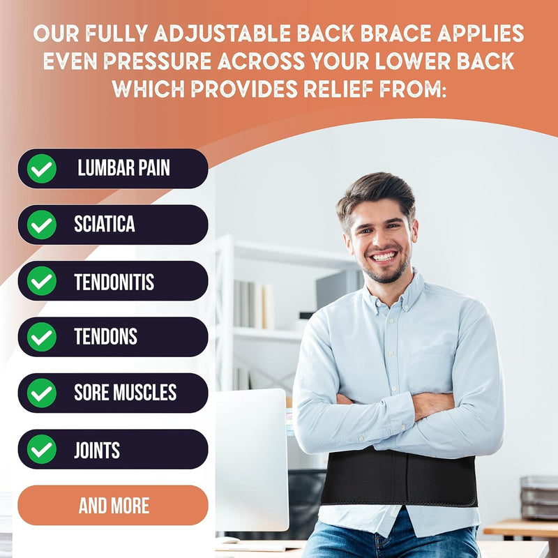 Copper Joe Adjustable Lumbar Back Brace for Men & Women – Copper-Infused Lower Back & Lumbar Support Belt for Muscle Strain, Sciatica, Scoliosis & Everyday Support (Small/Medium) Small/Medium - BeesActive Australia