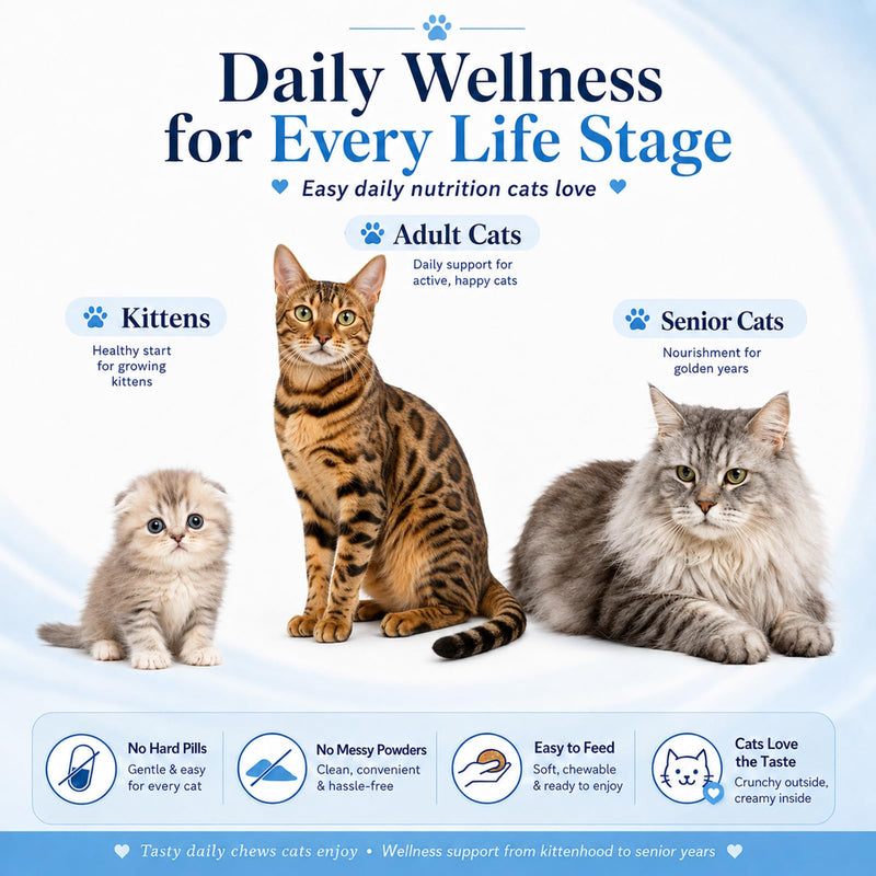 Taurine for Cats Vitamins Treats Snacks –15 in 1 Cat Multivitamin 500 Chews – Supports Immune, Joints, Digestion, Skin & Coat – Daily Healthy Supplement for Cats of All Ages (90-Day Supply)