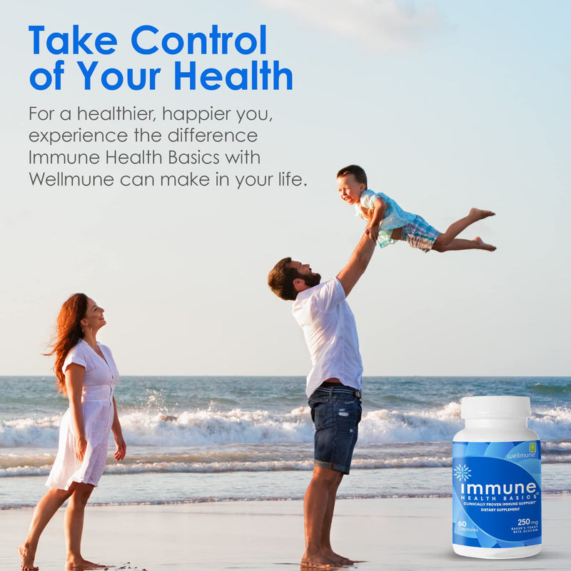 Ultra Strength Immunity - Clinically Proven Immune Support - Wellmune Highly Purified Beta Glucan - Gluten-Free, Non-allergenic, Non-GMO and Vegan Capsules - 60 Capsules, 250 mg 250mg - 60 Capsules