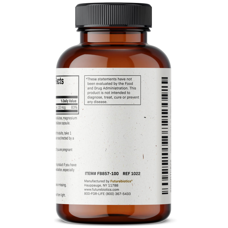 Futurebiotics Vitamin K2 as MK-7 100 mcg, Supports Strong Bones - Non-GMO, 100 Vegetarian Capsules 100 Count (Pack of 1)