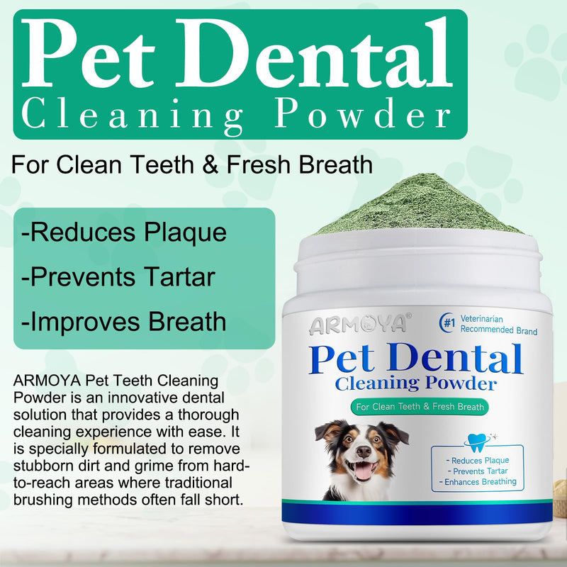 Dog Dental Powder,Pet Dental Powder,Teeth Cleaning Powder for Dogs,Dental Powder for Dogs,Plaque & Bad Breath Off Powder Dog, Dental Care Supplies for Small, Medium, Large Dogs 100g 3.52 Ounce (Pack of 1) - PawsPlanet Australia