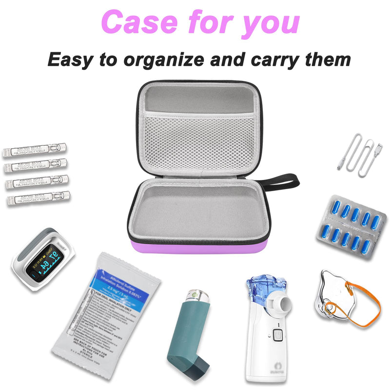 Carrying Case for Portable Nebulizer, Travel Medical Bag, Hard Emergency Medical Bag for Inhaler Spacer Case for Adults(Bag Only) (Purple)