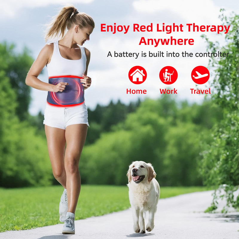 Red Light Therapy Belt for Dogs & Pets, 660nm 850nm Near Infrared Light Therapy Wrap for Back, Hip & Joint Pain, Skin-friendly Dog Recovery Belt for Arthriti & Muscle Pain,Rechargeable Pet Care Device Blue