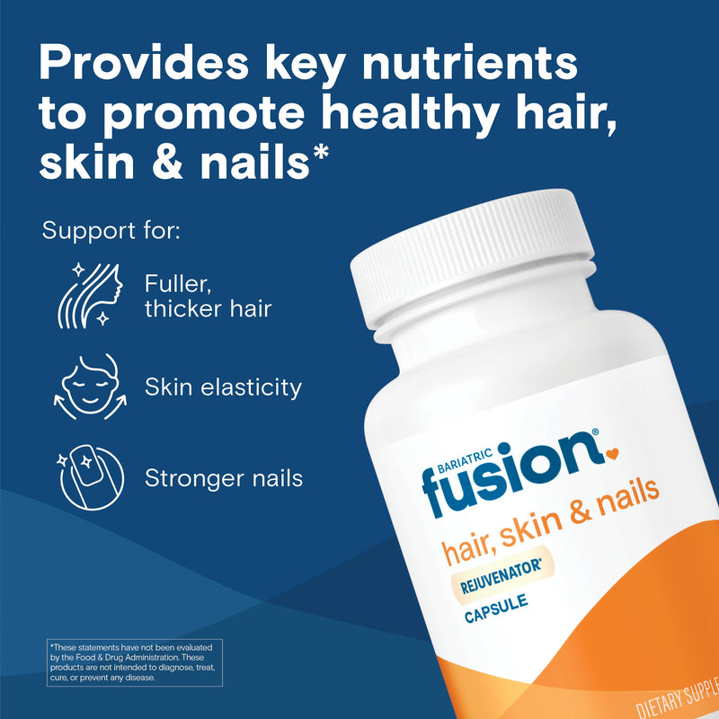 Bariatric Fusion ONE Per Day Bariatric Hair Skin and Nails Vitamins REJUVENATOR for Women | Vegan Hair Growth Vitamins with Biotin, Vitamin B12, and B1 | Easy to Swallow | 60 Capsules 60 Count (Pack of 1)