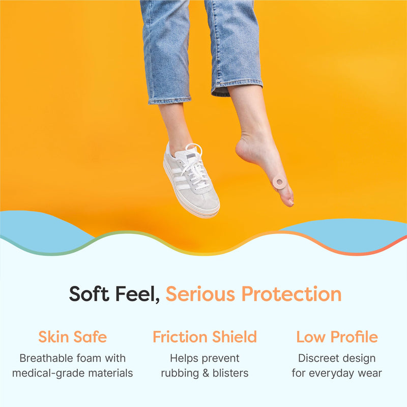 ZenToes Callus Cushions | Water-Resistant Self-Stick Adhesive Corn Pads | Foot, Heel, & Toe Discomfort Relief | Soft Foam for Friction Protection | Ideal for Active Lifestyles | 48-Pack 48 Count Beige - BeesActive Australia