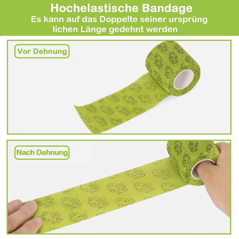 12 Rolls Self-Adhesive Bandage Dog Vet Bandage Elastic Self-Adhesive Bandage, Self-Adhesive Bandage, Plaster Bandages, Cohesive Pet Vet Wrap for Cat, Dog, Horse Leg Adhesive Bandage (2.5 cm x 4 m) - BeesActive Australia