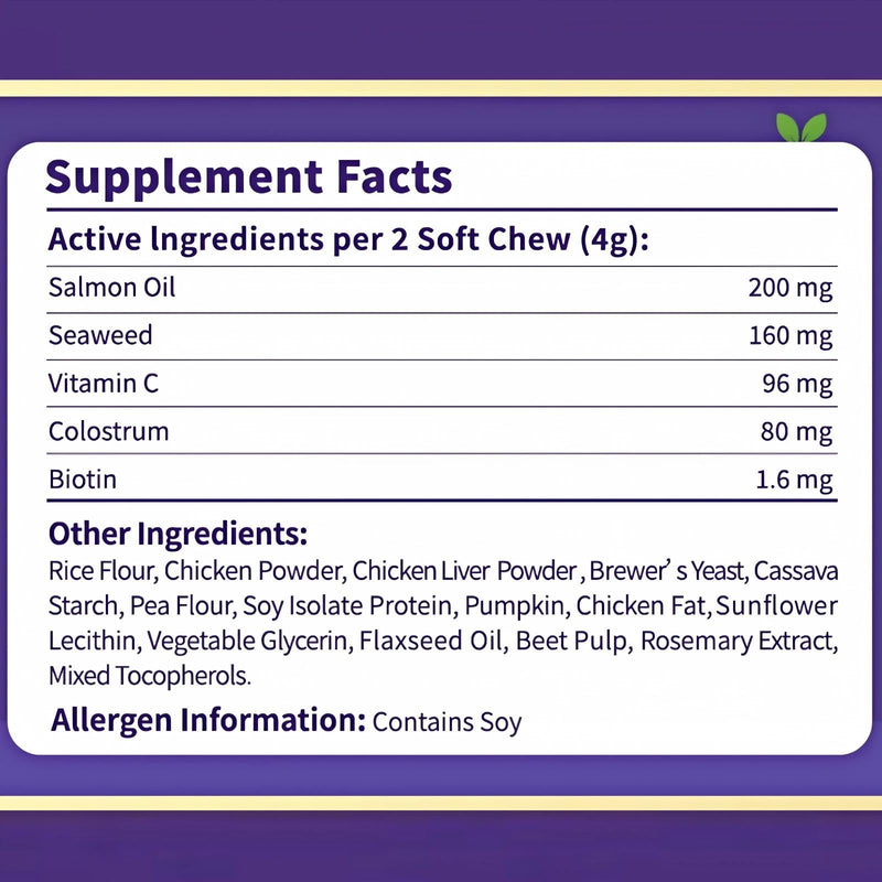 Salmon Oil Chews for Dogs - Omega 3 & 6 Skin and Coat Support with Astaxanthin, Vitamin C & E - 90 Soft Chews - Relief for Itchy Skin, Seasonal Allergies & Shedding - for All Breeds & Ages